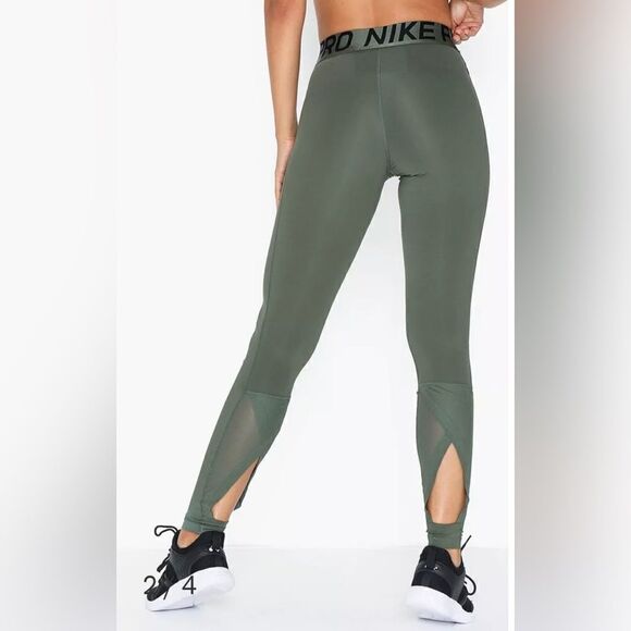 Nike Pro Intertwist 2.0 L olive green leggings sz XL - Picture 3 of 10